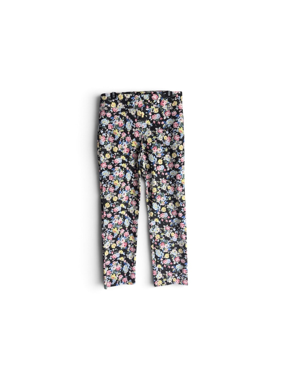 Margaret M Black Floral Straight-Leg Pants